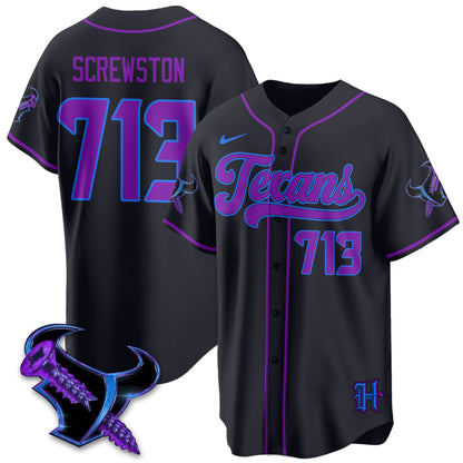 HOU DJ Screw Vapor Limited Baseball Jersey - All Stitched