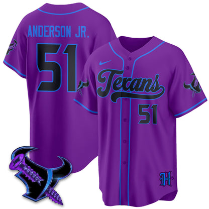 HOU DJ Screw Vapor Limited Baseball Jersey - All Stitched