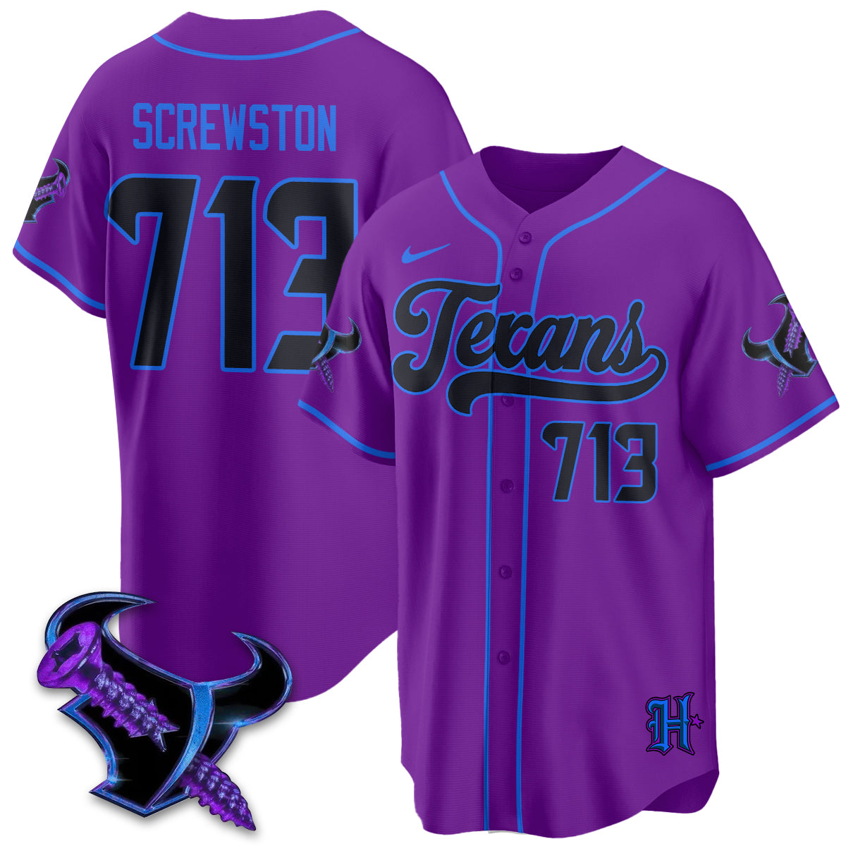 HOU DJ Screw Vapor Limited Baseball Jersey - All Stitched