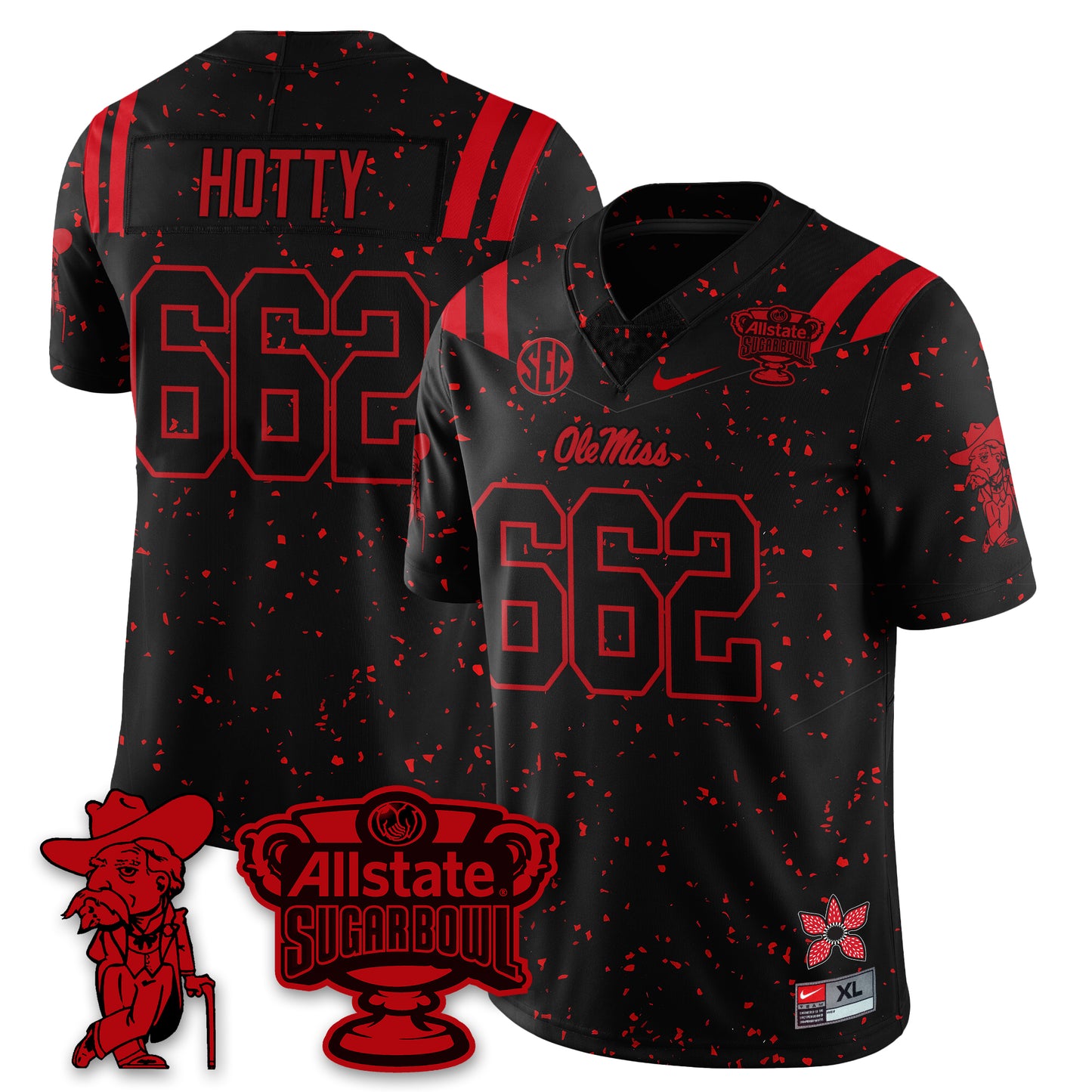 Ole Miss Rebels 2025 Sugar Bowl 'Stranger Things Edition' Vapor Limited Football Jersey - All Stitched