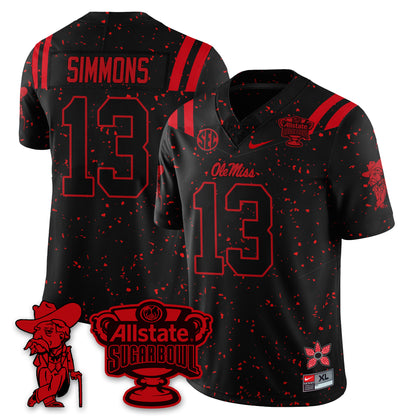 Ole Miss Rebels 2025 Sugar Bowl 'Stranger Things Edition' Vapor Limited Football Jersey - All Stitched