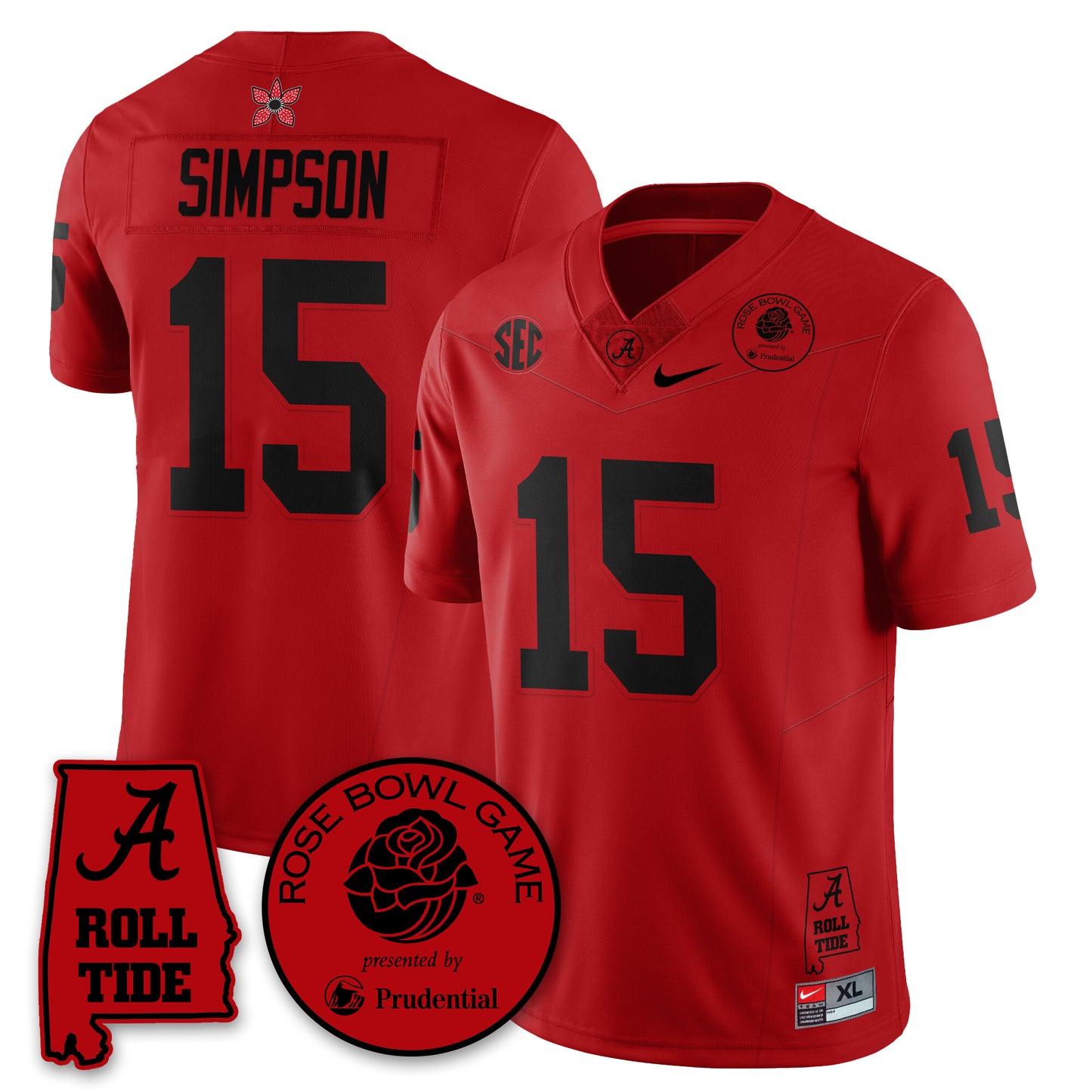 BAMA Stranger Things Rose Bowl Vapor Limited Football Jersey - All Stitched
