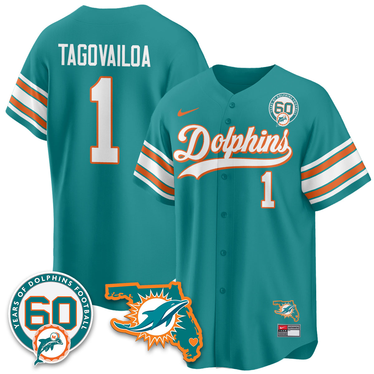 MIA 60th Season Vapor Limited Baseball Jersey - All Stitched