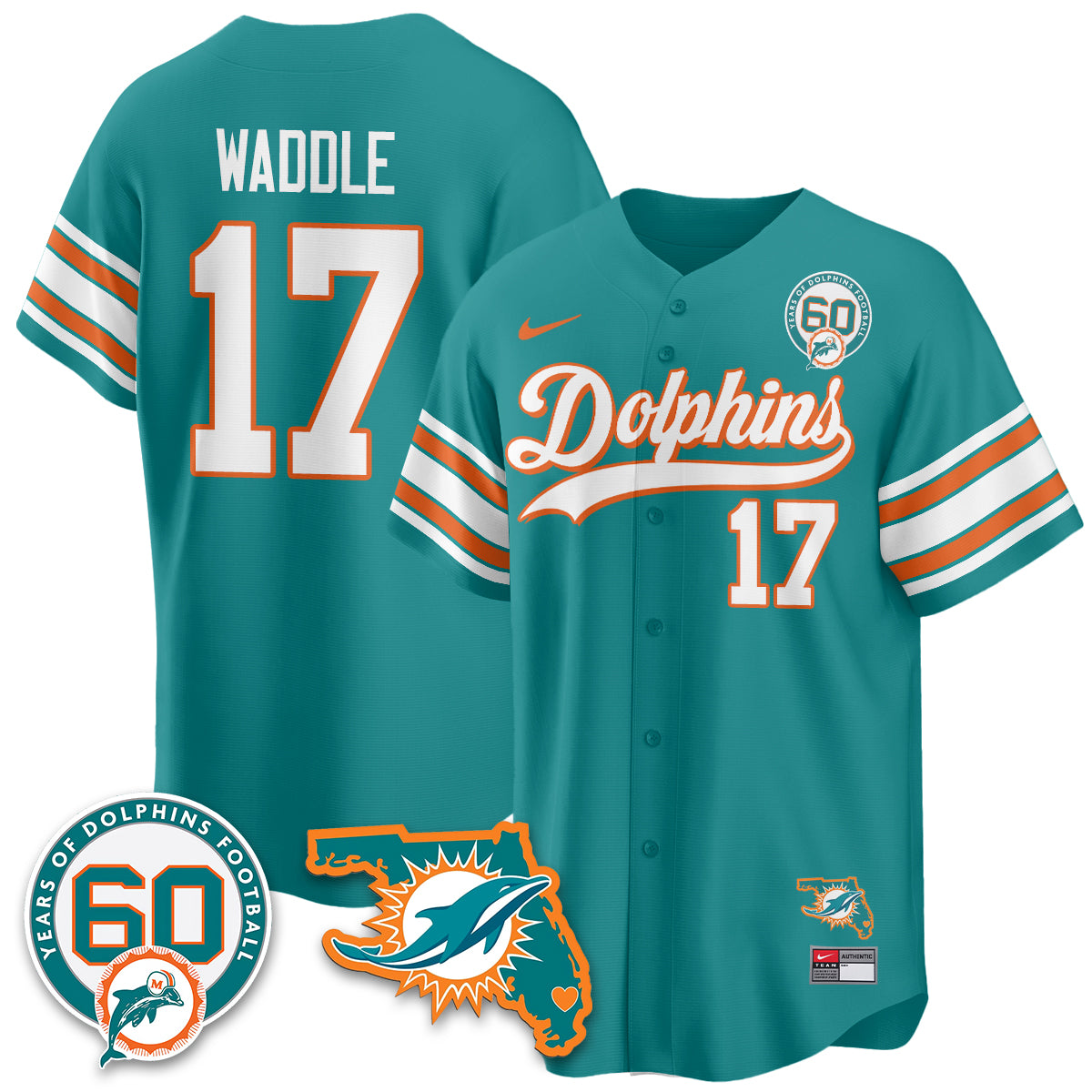 MIA 60th Season Vapor Limited Baseball Jersey - All Stitched