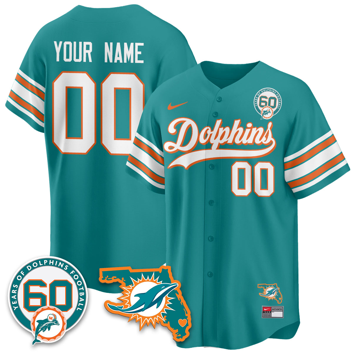 MIA 60th Season Vapor Limited Baseball Jersey - All Stitched