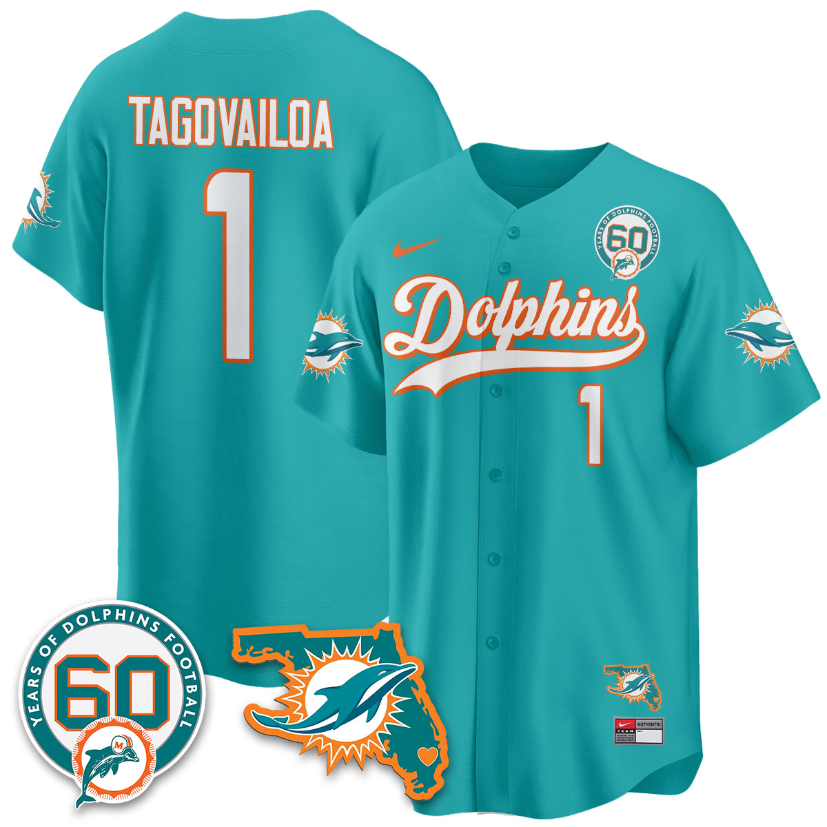 MIA 60th Season Vapor Limited Baseball Jersey - All Stitched