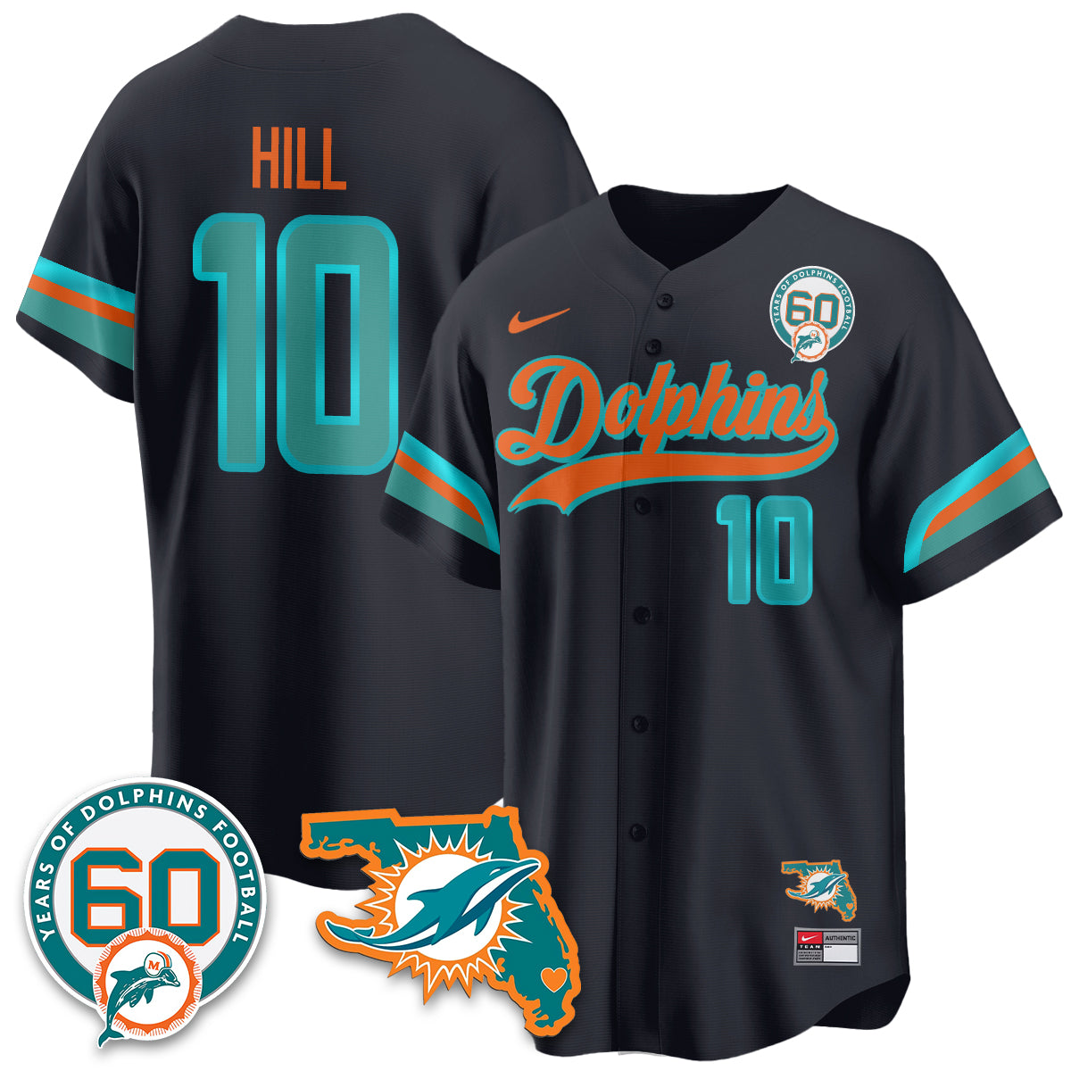 MIA 60th Season Vapor Limited Baseball Jersey - All Stitched