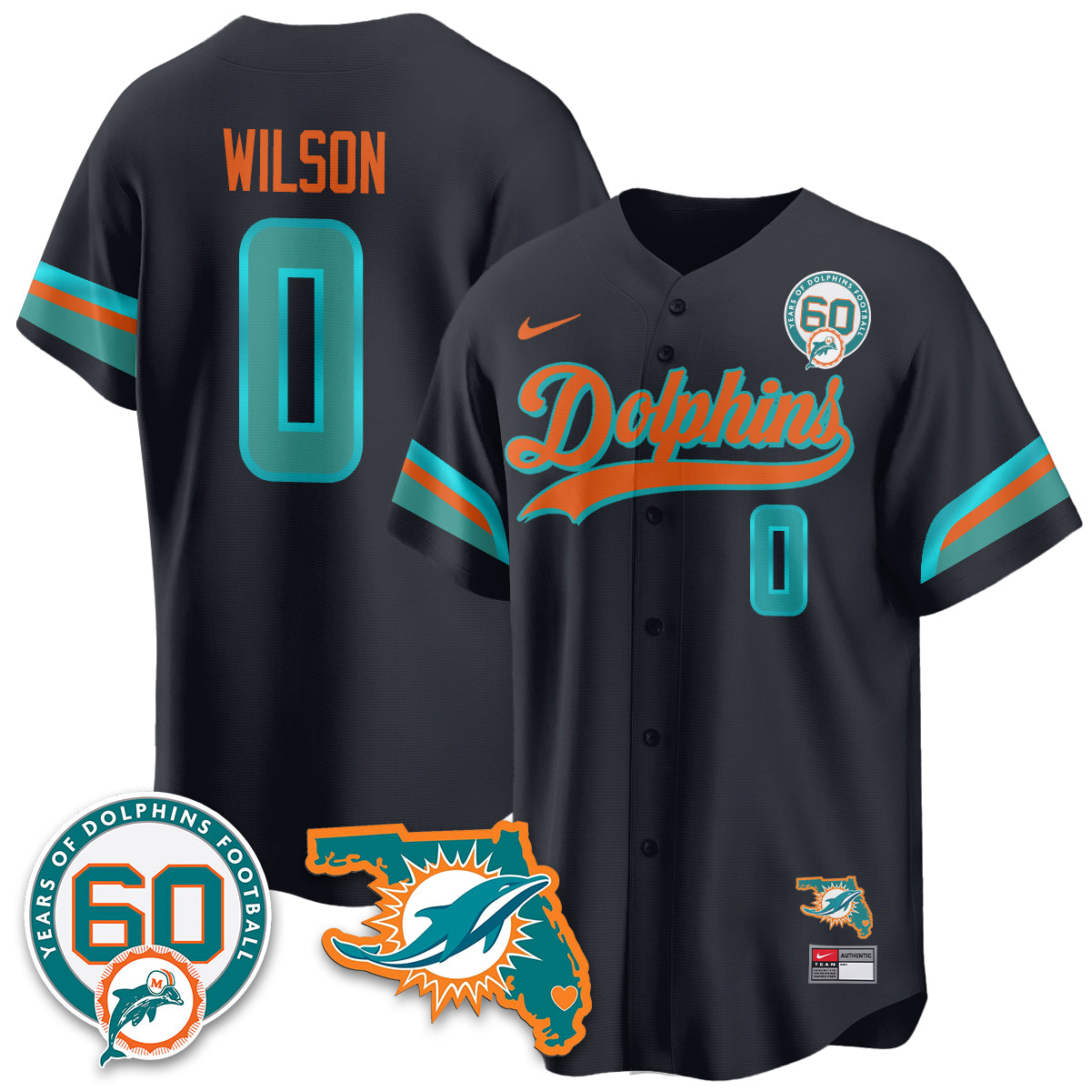 MIA 60th Season Vapor Limited Baseball Jersey - All Stitched