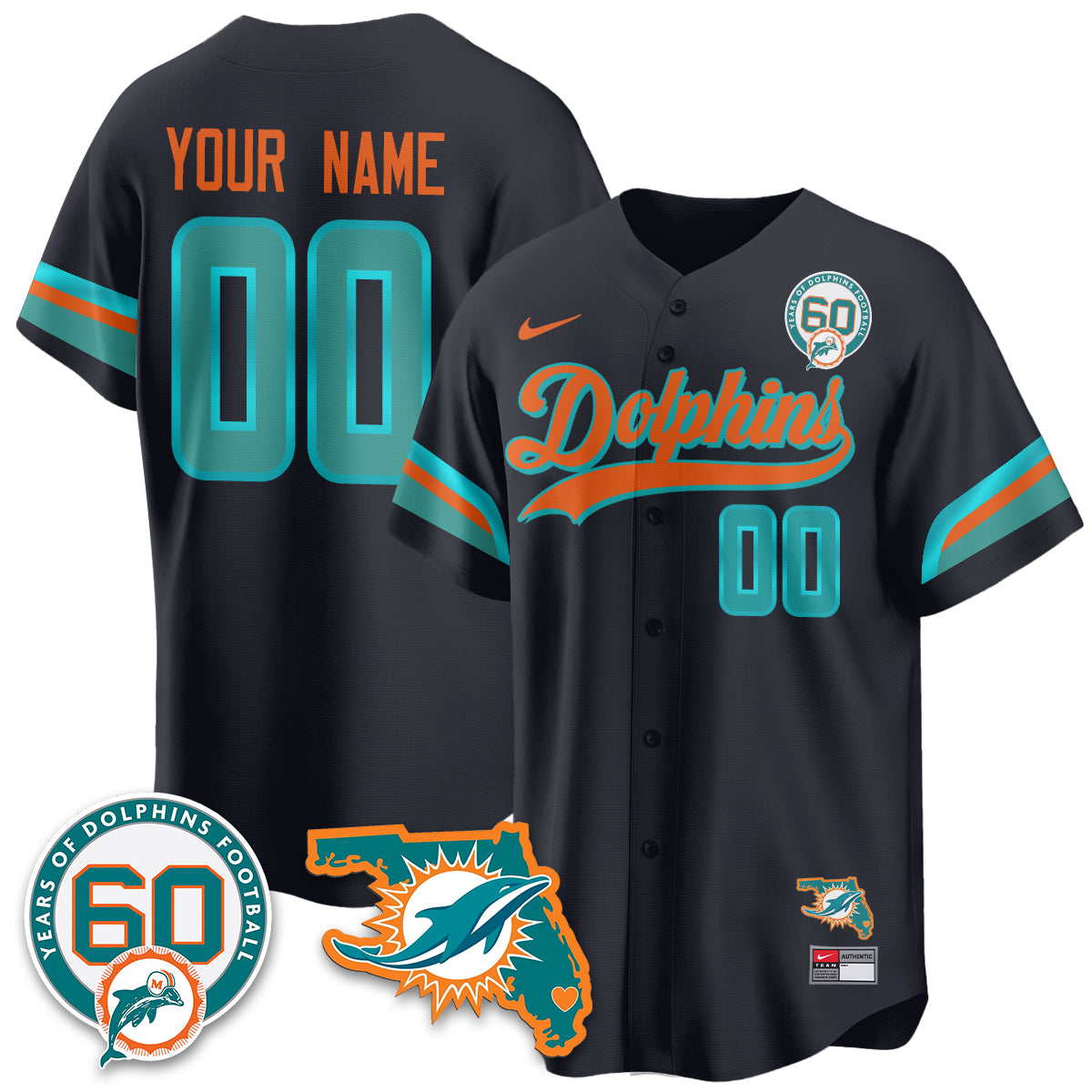 MIA 60th Season Vapor Limited Baseball Jersey - All Stitched