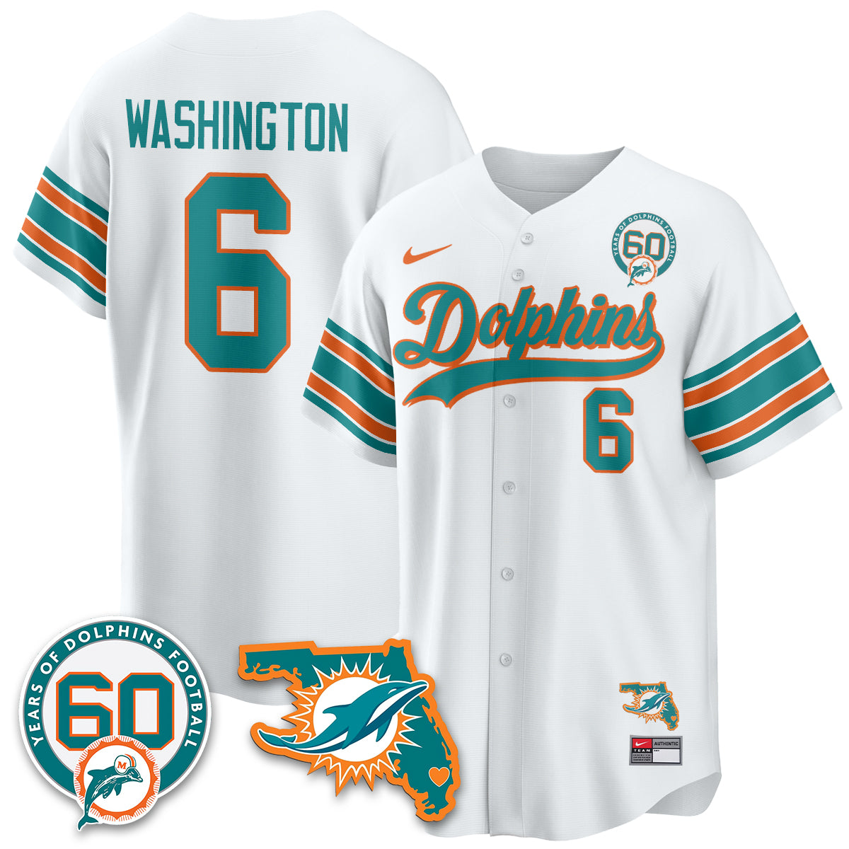MIA 60th Season Vapor Limited Baseball Jersey - All Stitched