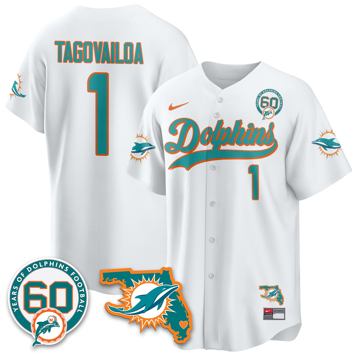 MIA 60th Season Vapor Limited Baseball Jersey - All Stitched