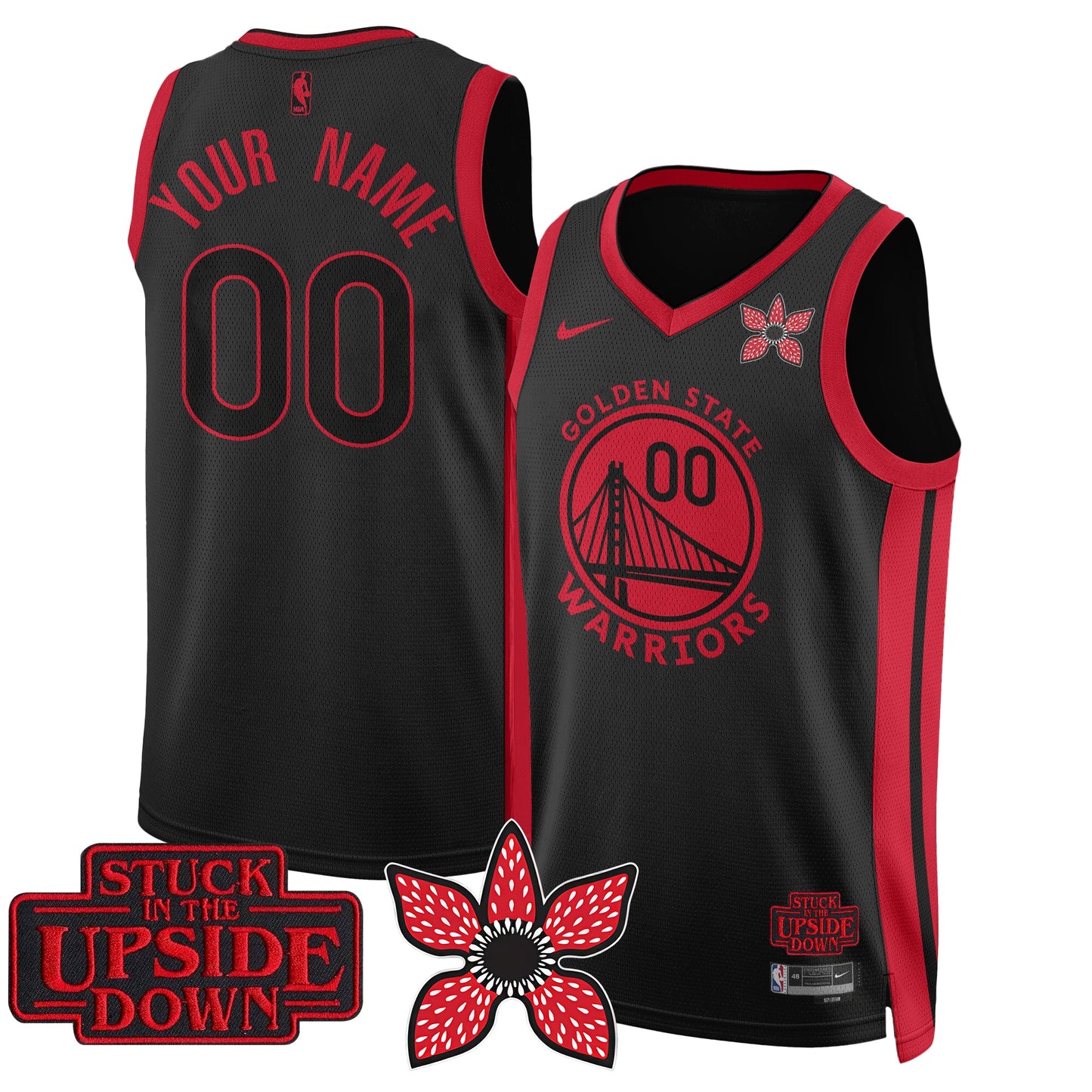 Custom GSW 'Stranger Things Edition' Swingman Jersey - All Stitched