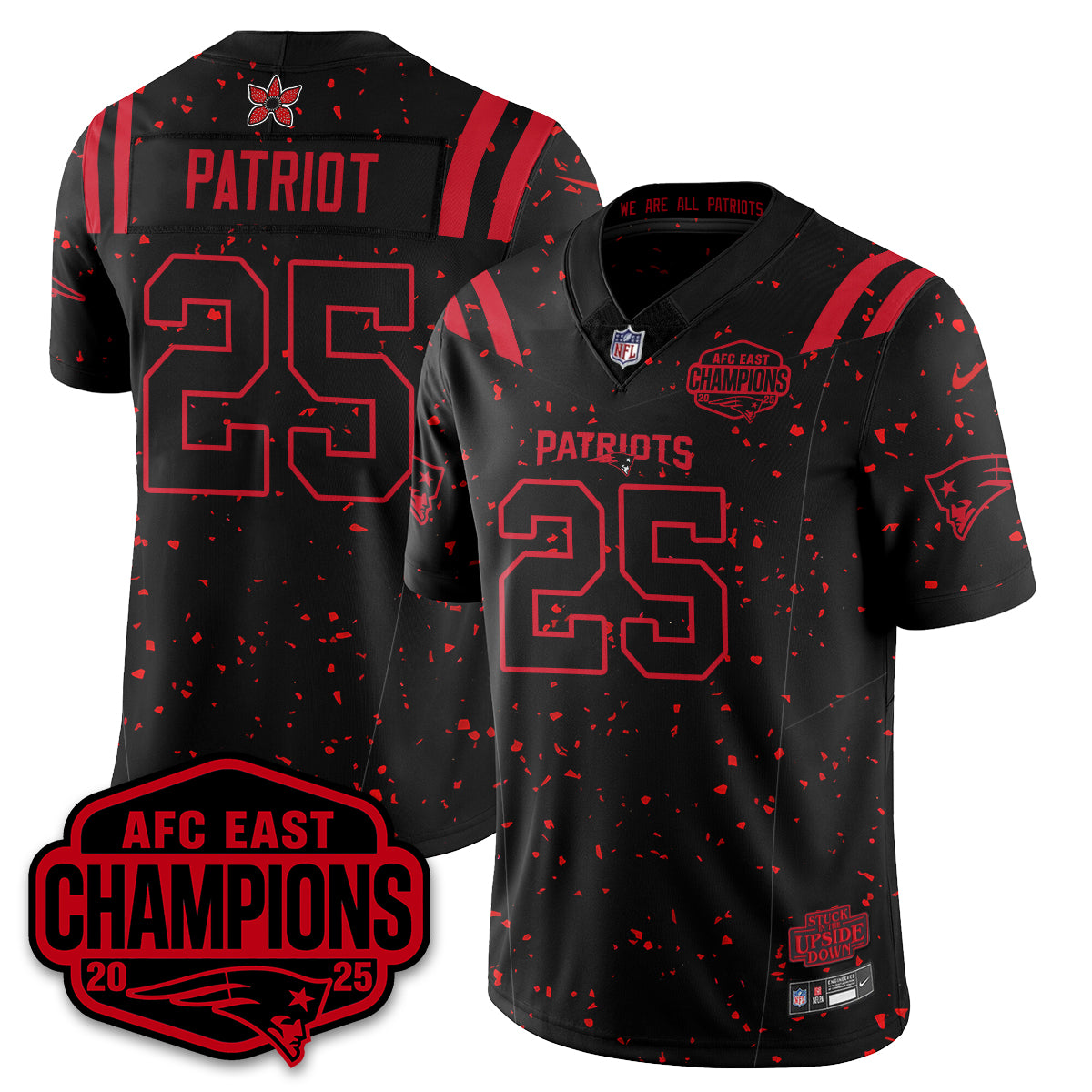 NE 'Stranger Things' AFC East Division Champions Vapor Limited Jersey - All Stitched