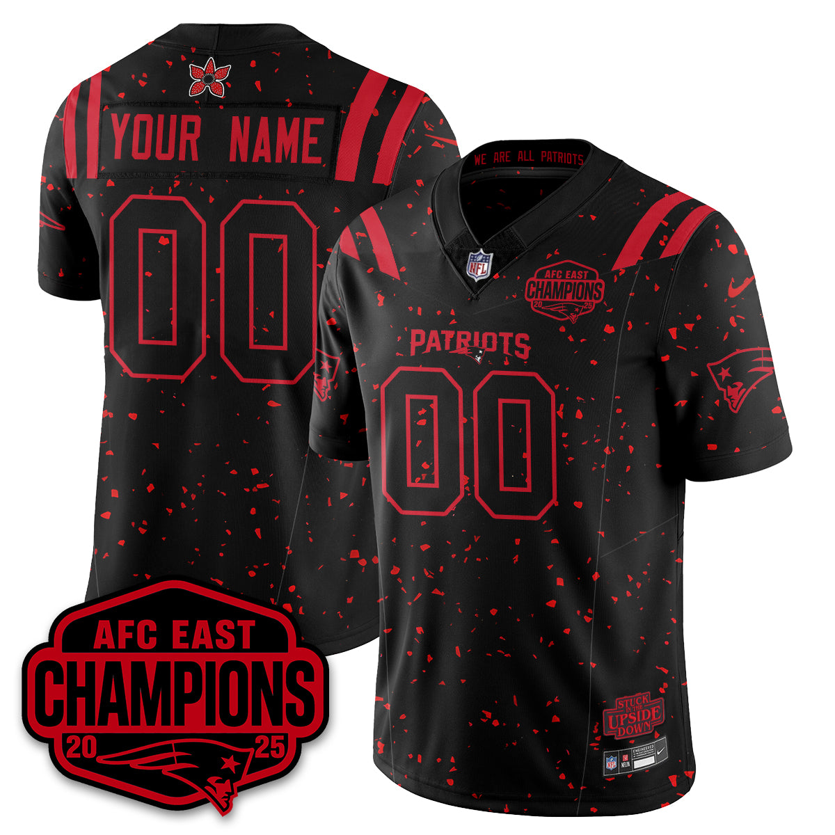 Custom NE 'Stranger Things' AFC East Division Champions Vapor Limited Jersey - All Stitched (Copy)