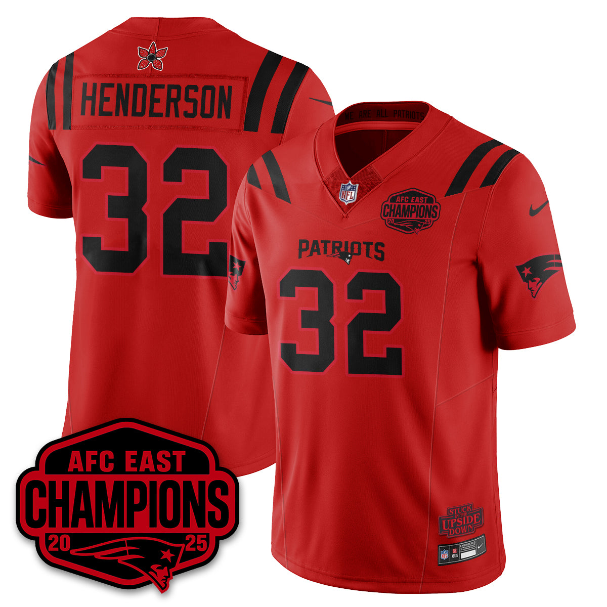 NE 'Stranger Things' AFC East Division Champions Vapor Limited Jersey - All Stitched