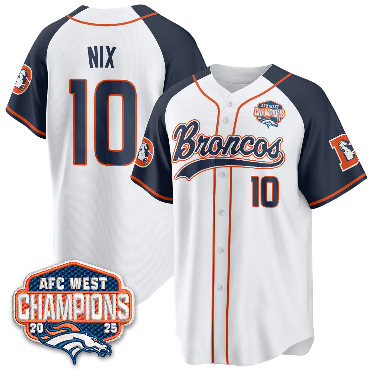 DEN AFC West Division Champions Vapor Limited Baseball Jersey - All Stitched