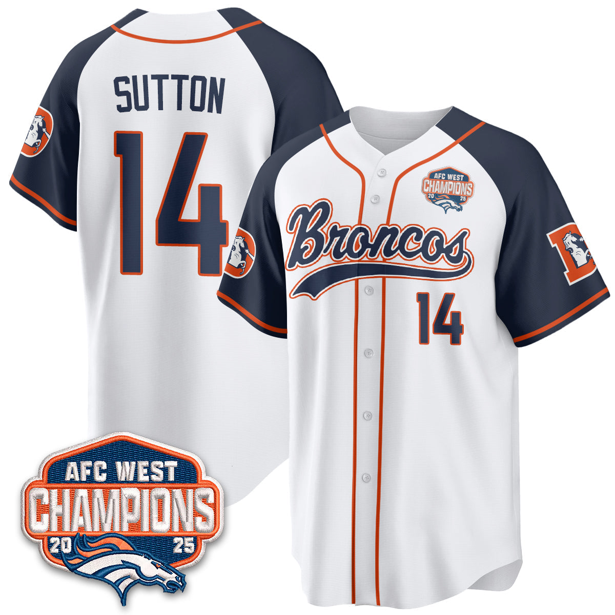 DEN AFC West Division Champions Vapor Limited Baseball Jersey - All Stitched