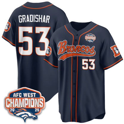 DEN AFC West Division Champions Vapor Limited Baseball Jersey - All Stitched