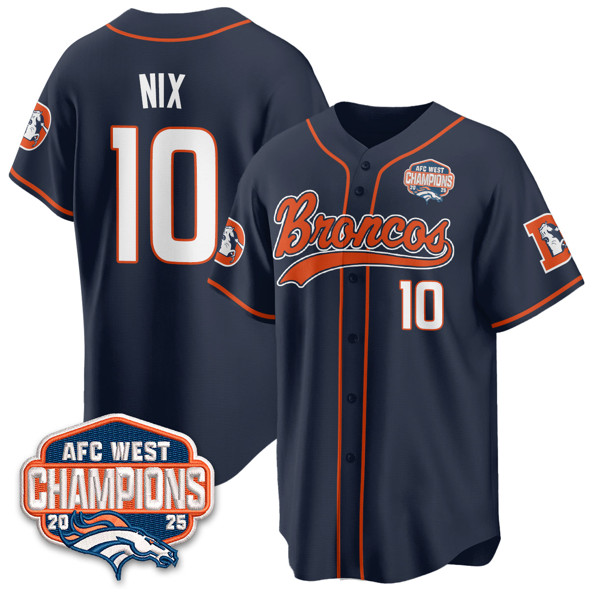 DEN AFC West Division Champions Vapor Limited Baseball Jersey - All Stitched
