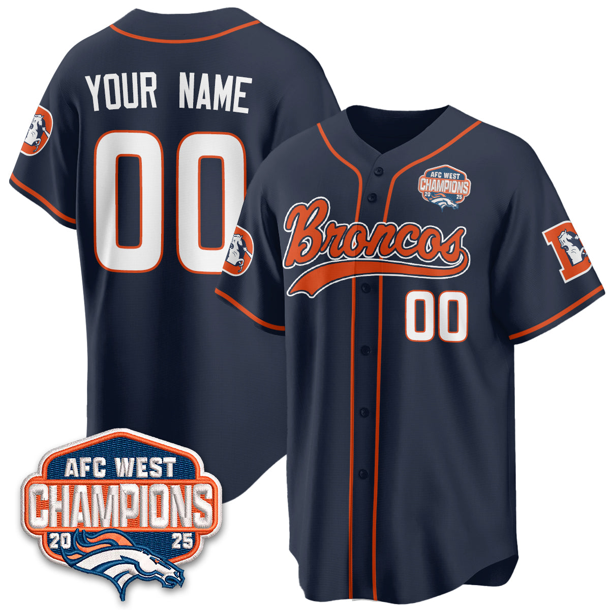 DEN AFC West Division Champions Vapor Limited Baseball Custom Jersey - All Stitched (Copy)