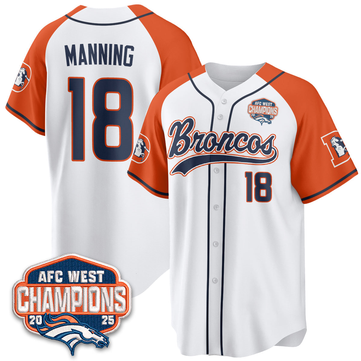 DEN AFC West Division Champions Vapor Limited Baseball Jersey - All Stitched