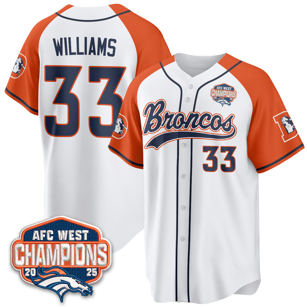 DEN AFC West Division Champions Vapor Limited Baseball Jersey - All Stitched