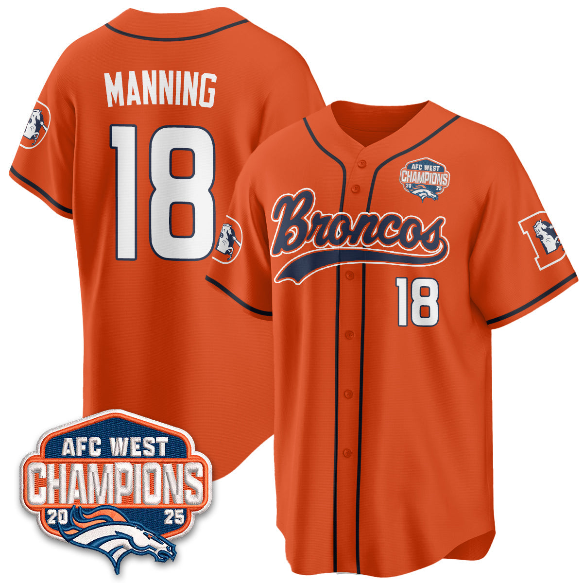 DEN AFC West Division Champions Vapor Limited Baseball Jersey - All Stitched