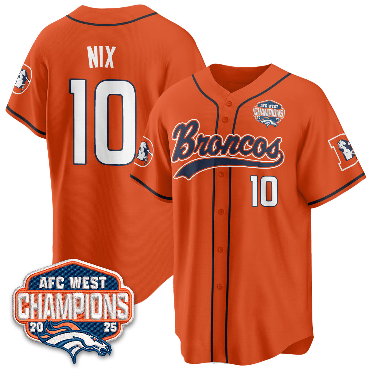 DEN AFC West Division Champions Vapor Limited Baseball Jersey - All Stitched