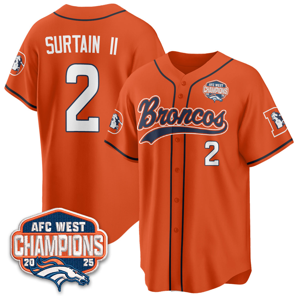 DEN AFC West Division Champions Vapor Limited Baseball Jersey - All Stitched