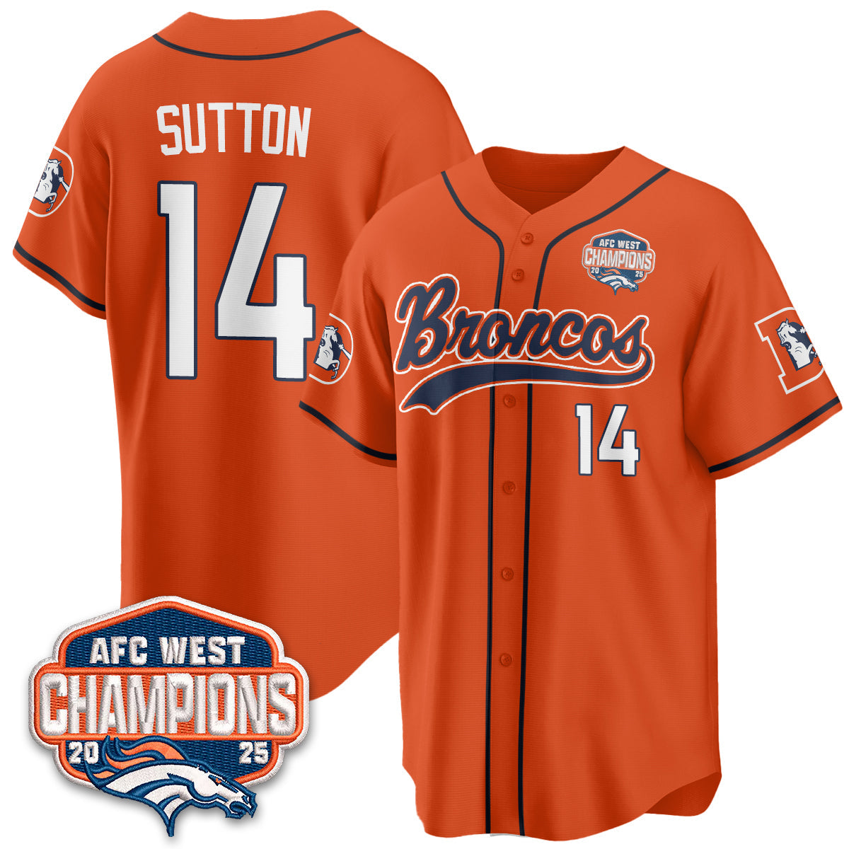 DEN AFC West Division Champions Vapor Limited Baseball Jersey - All Stitched