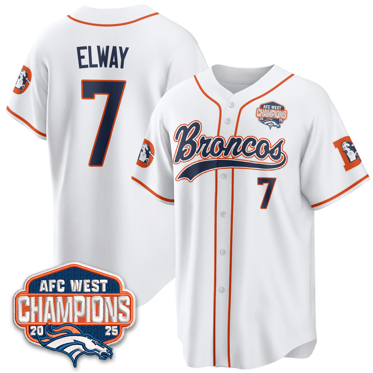DEN AFC West Division Champions Vapor Limited Baseball Jersey - All Stitched