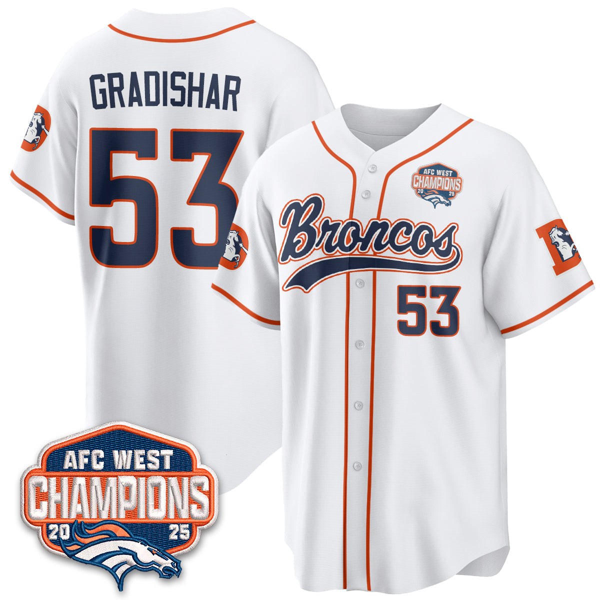 DEN AFC West Division Champions Vapor Limited Baseball Jersey - All Stitched