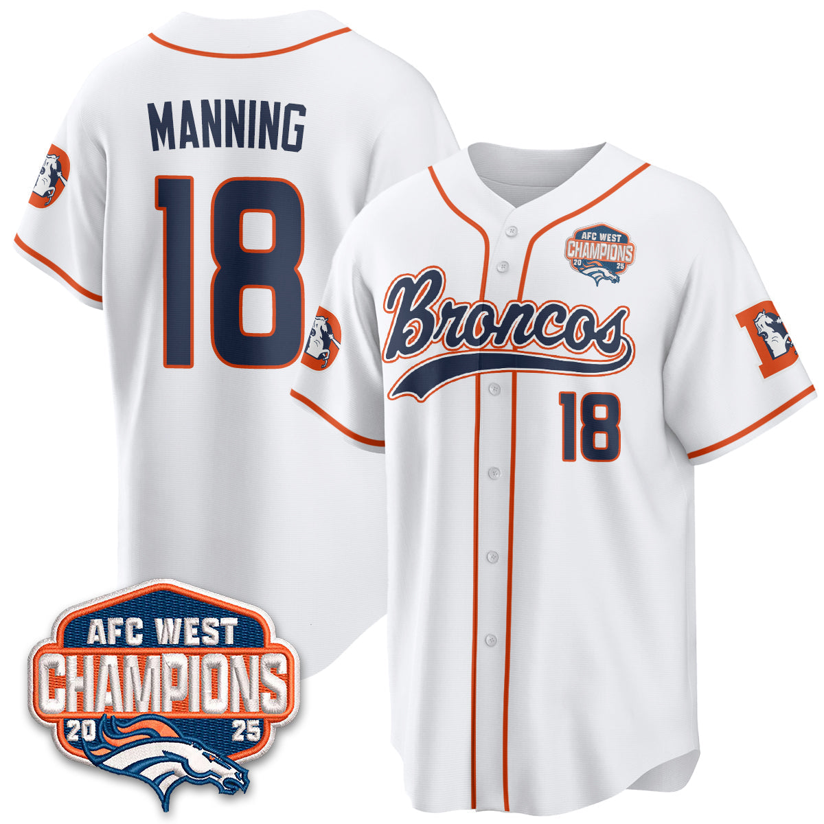 DEN AFC West Division Champions Vapor Limited Baseball Jersey - All Stitched