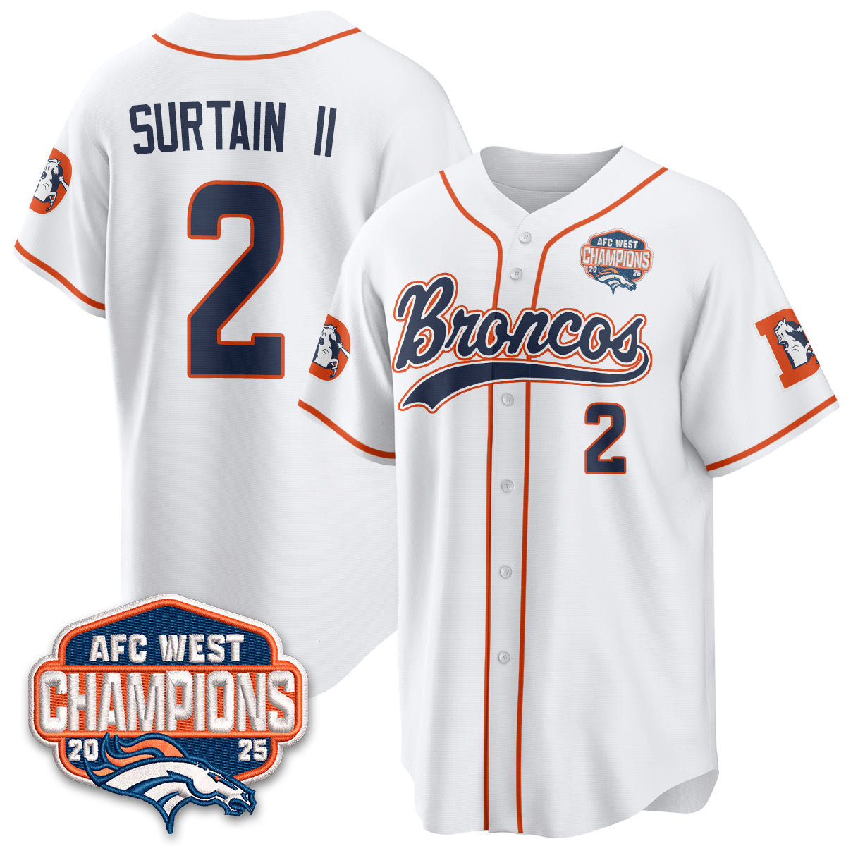 DEN AFC West Division Champions Vapor Limited Baseball Jersey - All Stitched