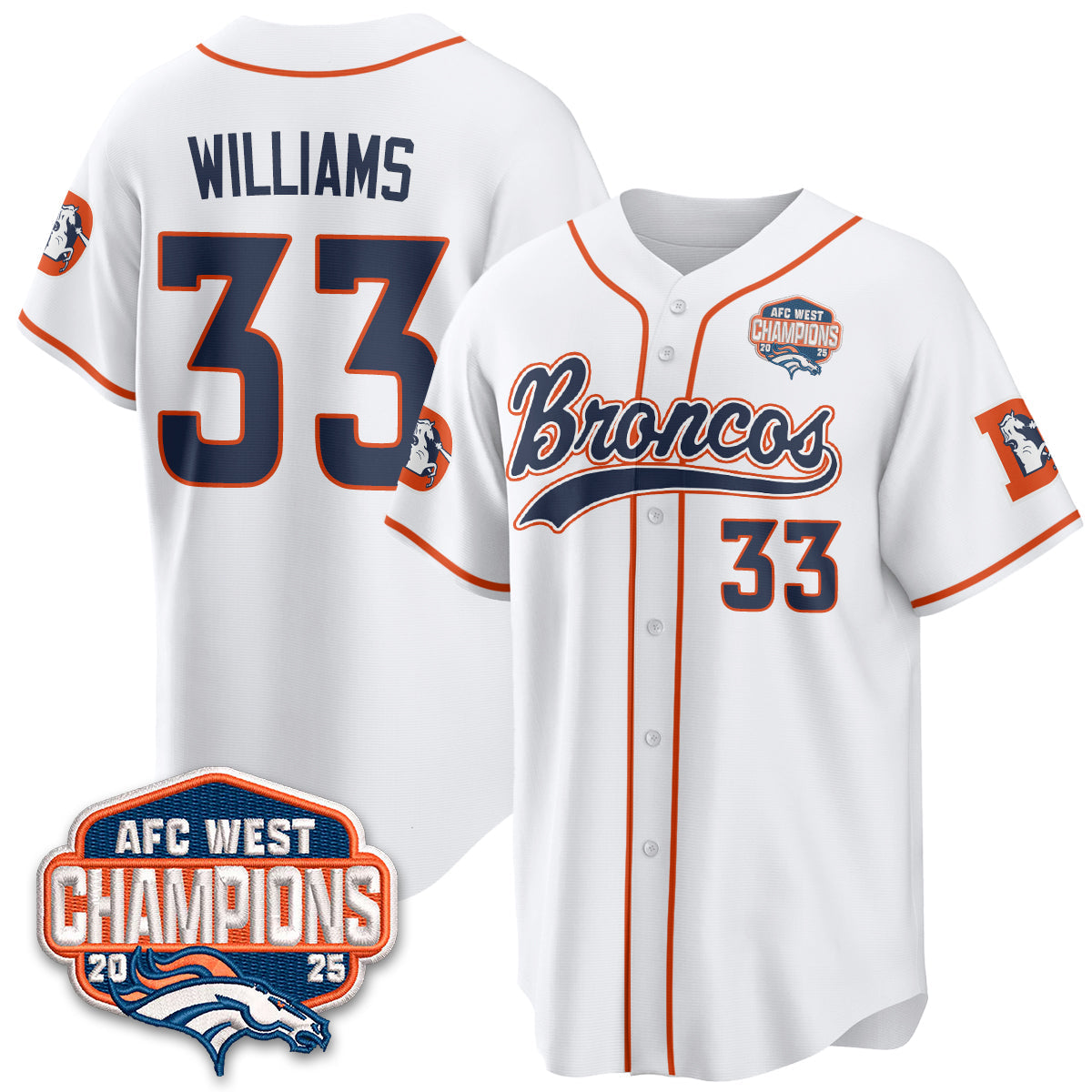 DEN AFC West Division Champions Vapor Limited Baseball Jersey - All Stitched