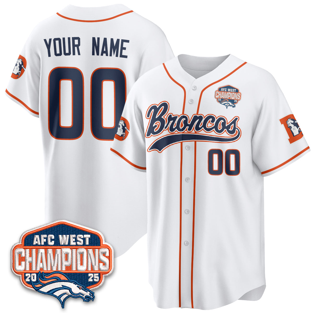 DEN AFC West Division Champions Vapor Limited Baseball Custom Jersey - All Stitched (Copy)