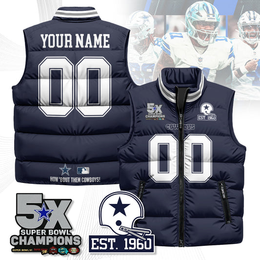 DAL 5-Time Champions Unisex Custom Puffer Vest