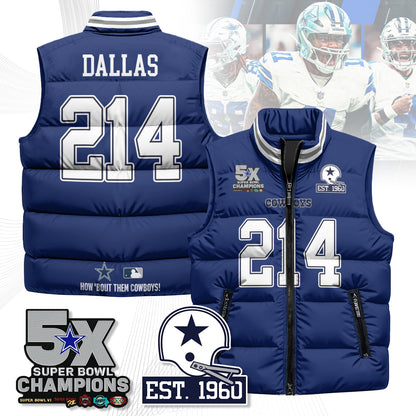 DAL 5-Time Champions Unisex Puffer Vest