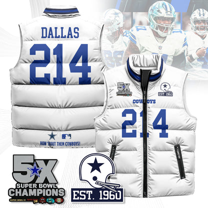 DAL 5-Time Champions Unisex Puffer Vest