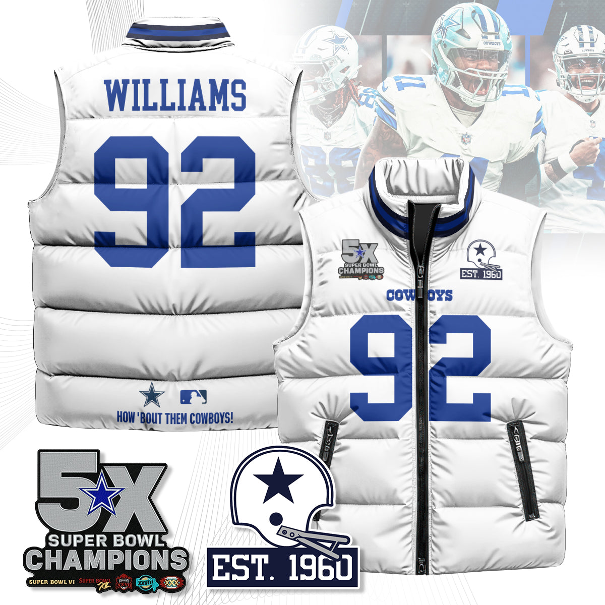 DAL 5-Time Champions Unisex Puffer Vest