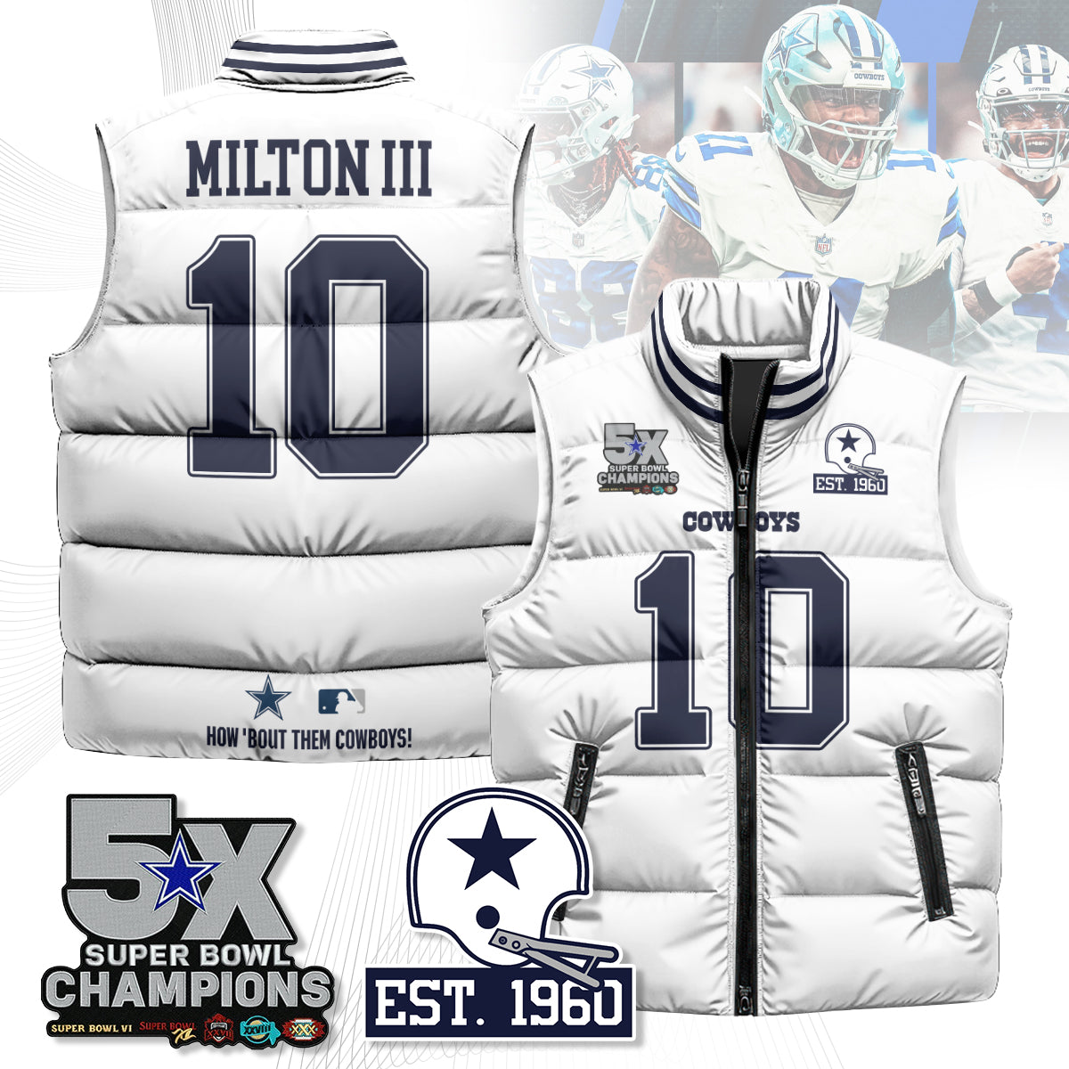 DAL 5-Time Champions Unisex Puffer Vest