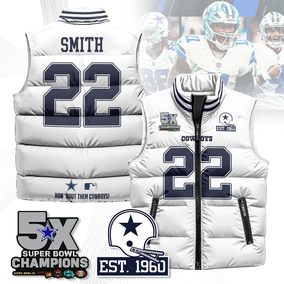 DAL 5-Time Champions Unisex Puffer Vest