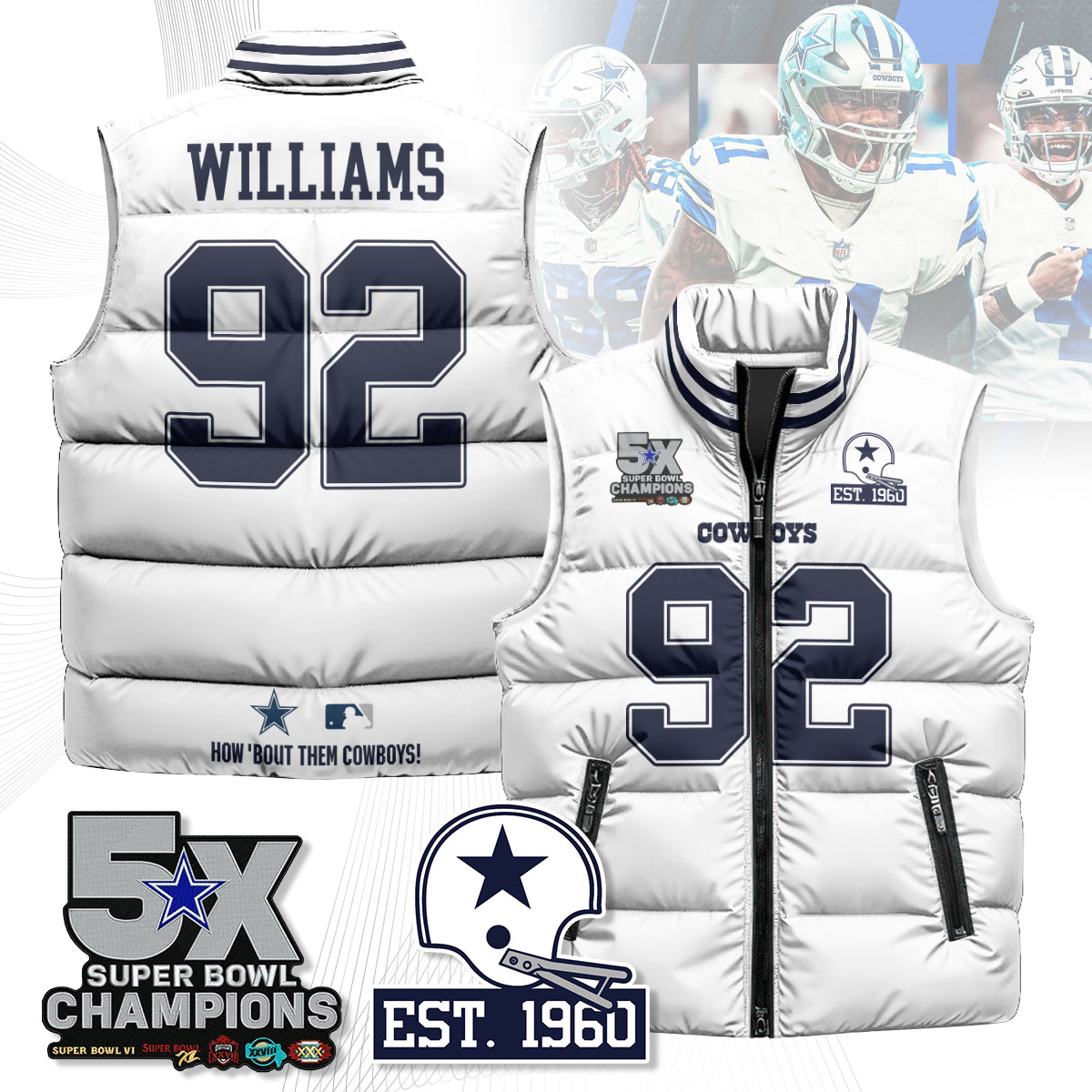 DAL 5-Time Champions Unisex Puffer Vest