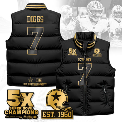 DAL 5-Time Champions Gold Unisex Puffer Vest