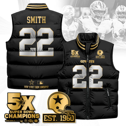 DAL 5-Time Champions Gold Unisex Puffer Vest