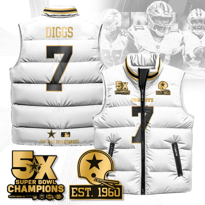 DAL 5-Time Champions Gold Unisex Puffer Vest