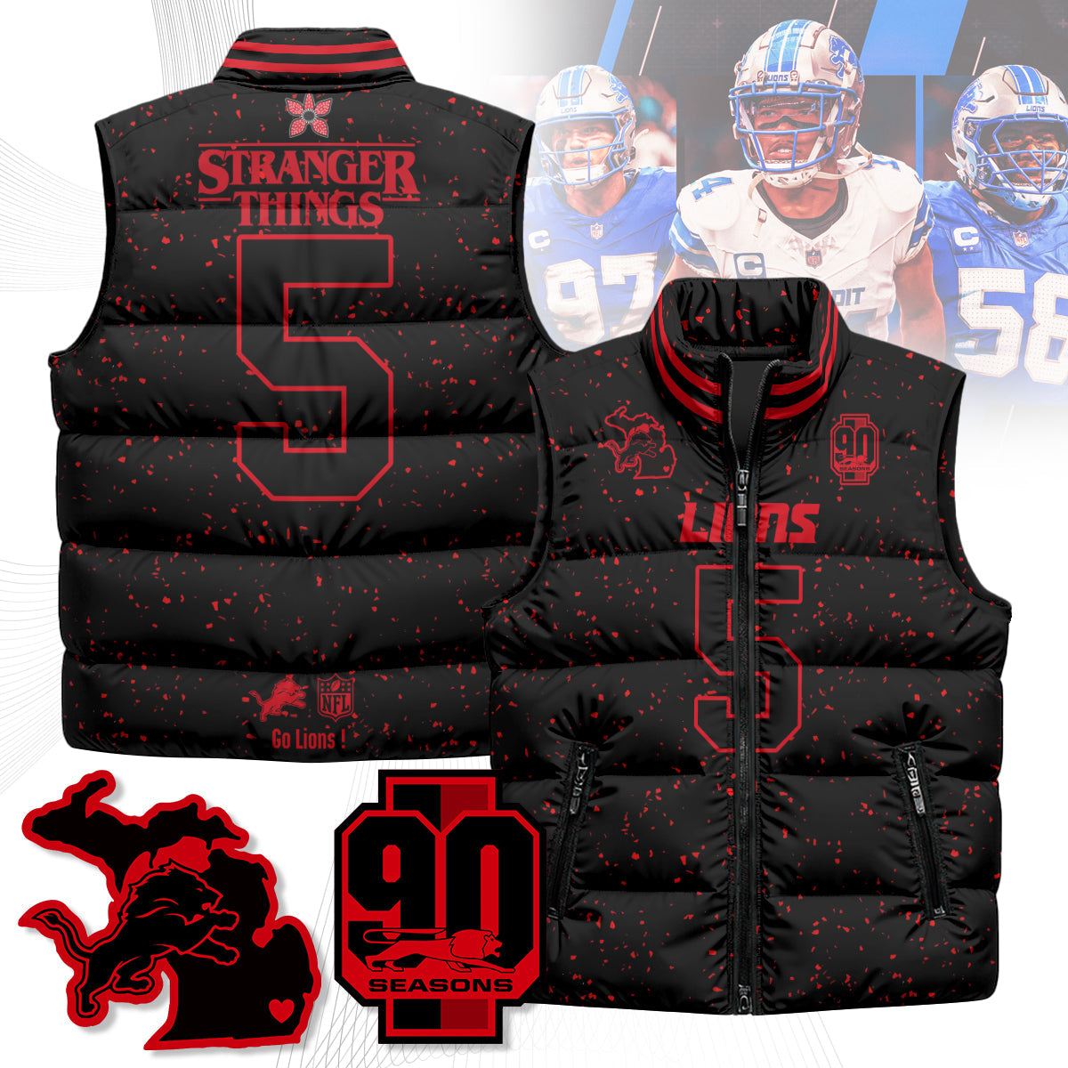 DET 'Stranger Things Edition' Unisex Puffer Vest