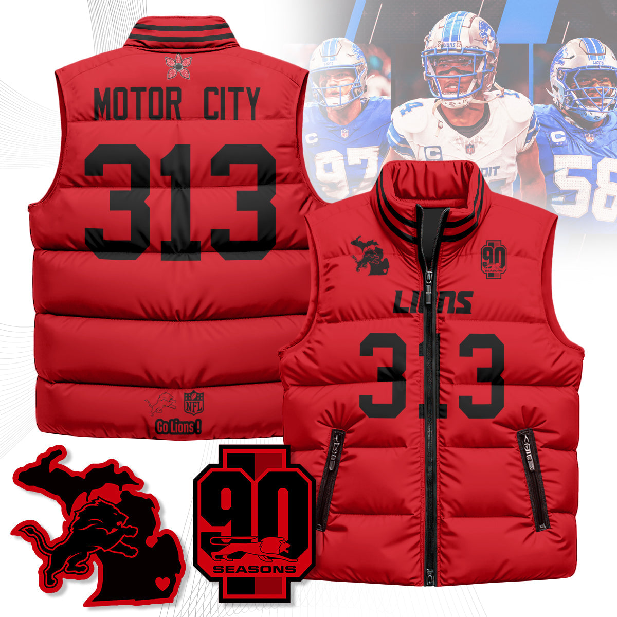 DET 'Stranger Things Edition' Unisex Puffer Vest