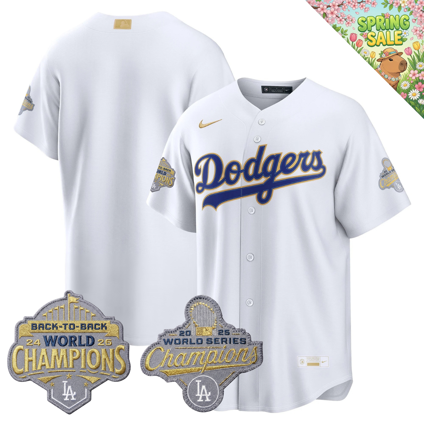 LAD "Gold Collection" Premier Limited Jersey - Back To Back World Series Champions Patch - All Stitched