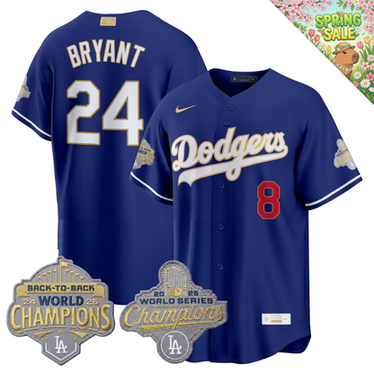 LAD "Gold Collection" Premier Limited Jersey - Back To Back World Series Champions Patch - All Stitched